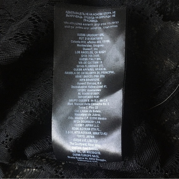 Guess Longsleeve Black Lacy Crop Top - Picture 6 of 7